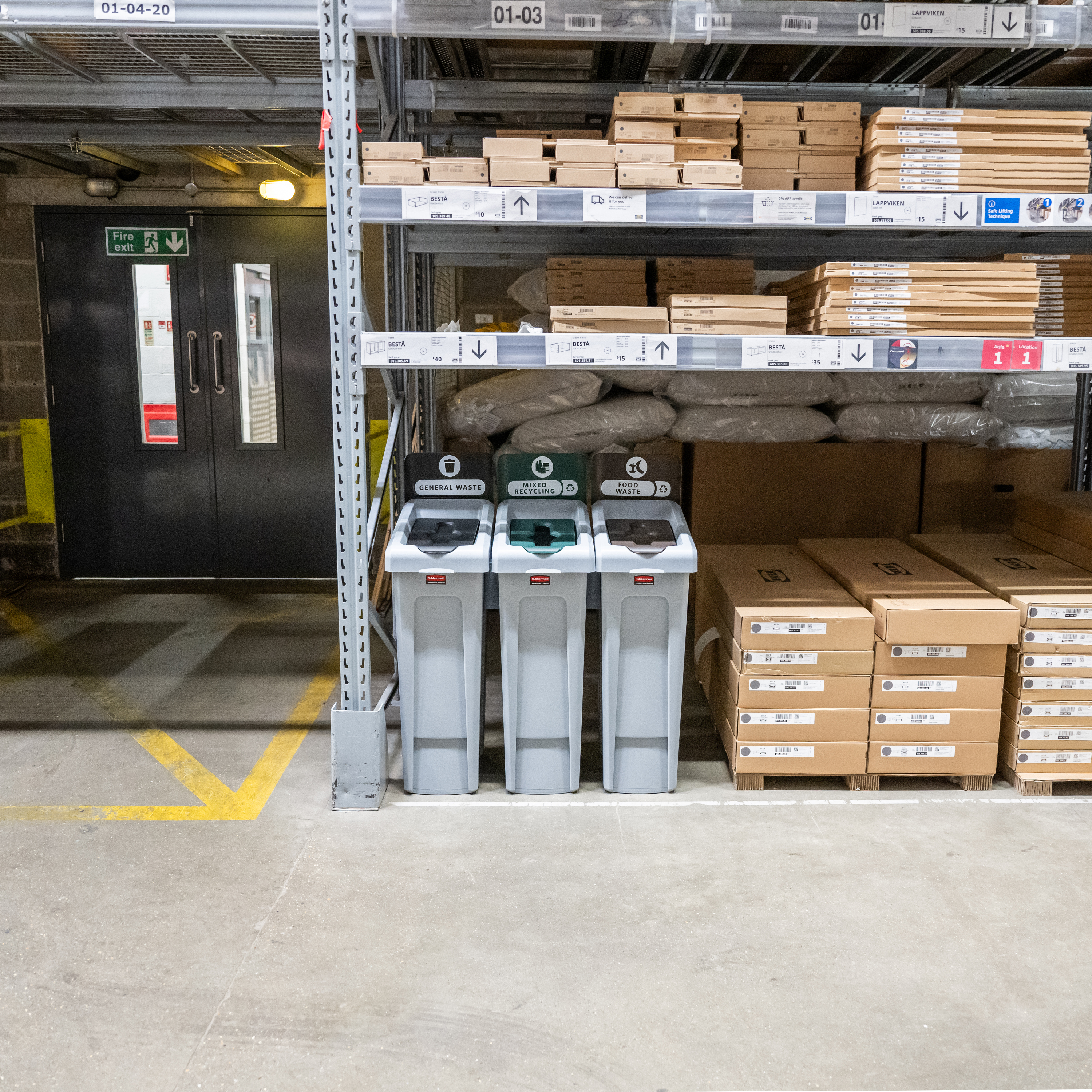 Slim Jim Recycling Station in warehouse