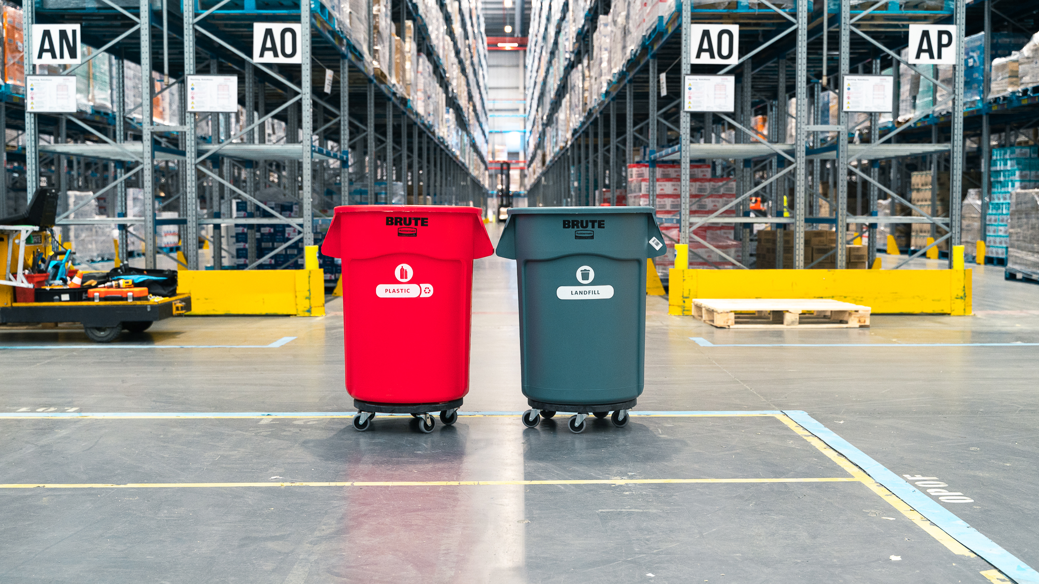 BRUTE bins in warehouse